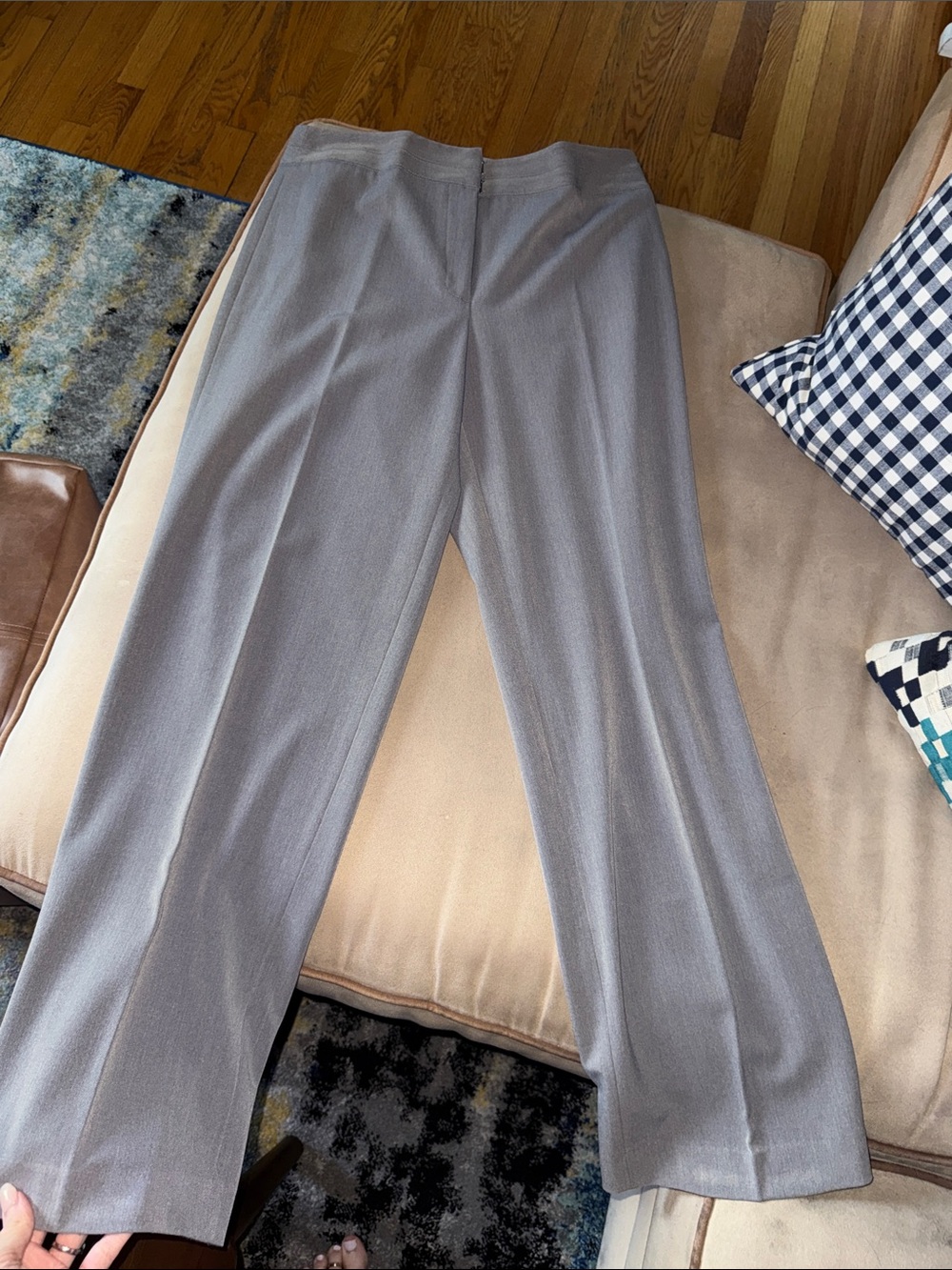 Rafaella Light Gray Straight-Leg Trousers